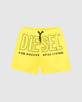 Diesel Дитячі жовті шорти для плавання Midit J02699KXBPB