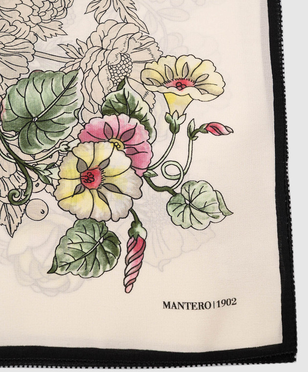 MANTERO 1902 Хустка Alba Flora кольору айворі із шовку 0908F0023G57019 зображення 3