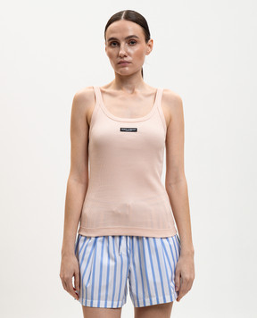 Dolce&Gabbana Рожева майка в рубчик F8W45TFU7AV