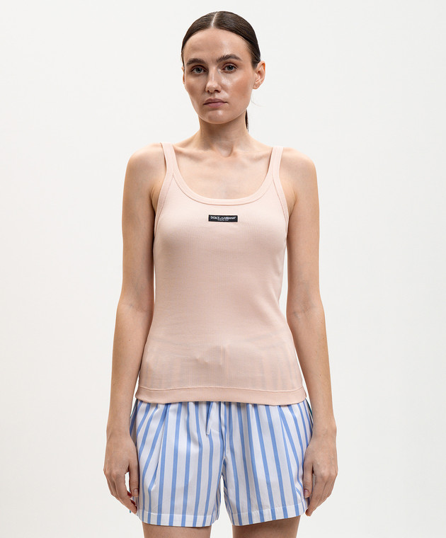 Dolce&Gabbana Рожева майка в рубчик F8W45TFU7AV зображення 3