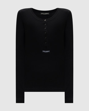Dolce&Gabbana Черный лонгслив в рубчик F8W44TFU7AV