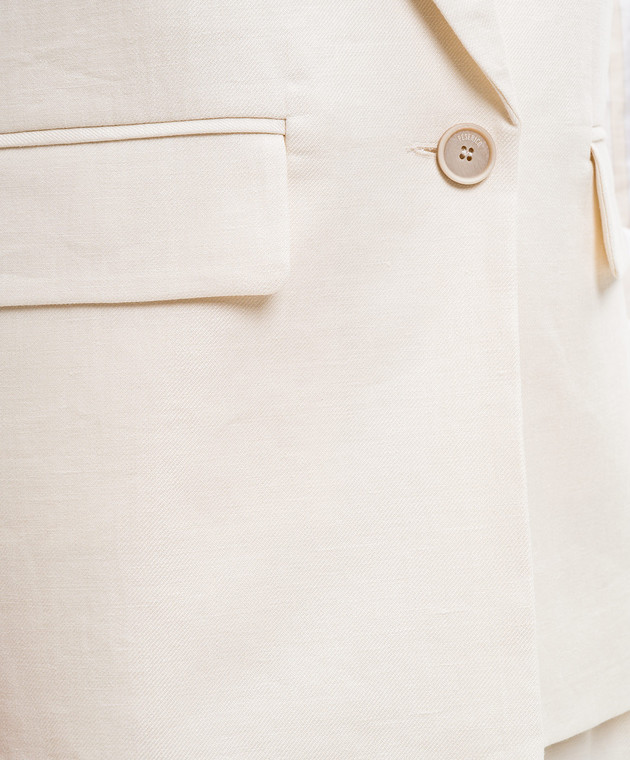 Peserico Жилет з льону кольору айворі S0304002606 зображення 5