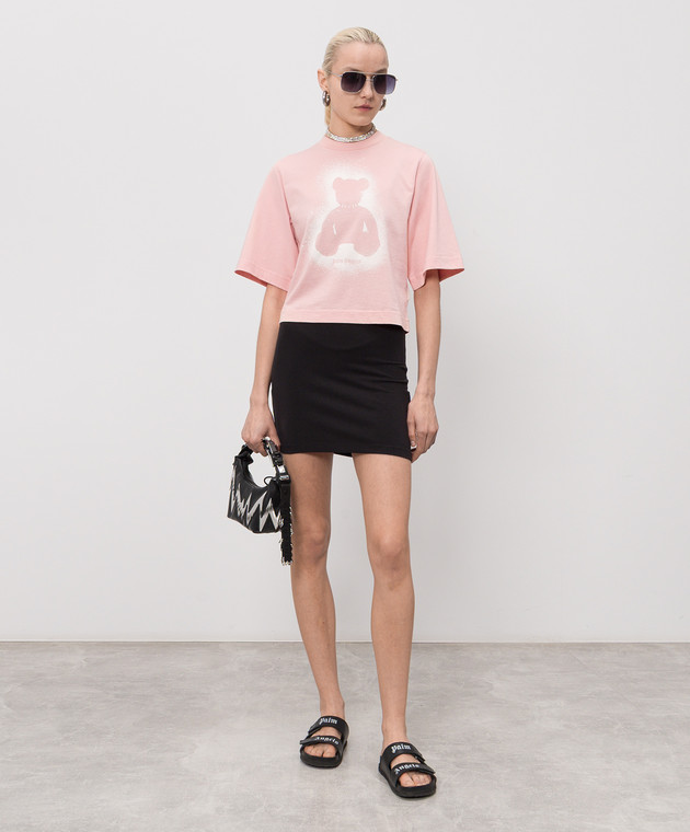 Palm Angels Розовая футболка с принтом PWAA079S26JER001 изображение 2