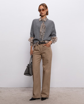 Brunello Cucinelli Бежеві джинси з ланцюжком моніль MP134P4108