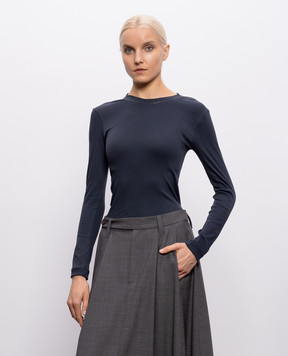 Brunello Cucinelli Синий лонгслив с цепочкой мониль MPTC8BJ300