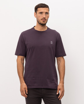 Brunello Cucinelli Фіолетова футболка з емблемою M0B138440