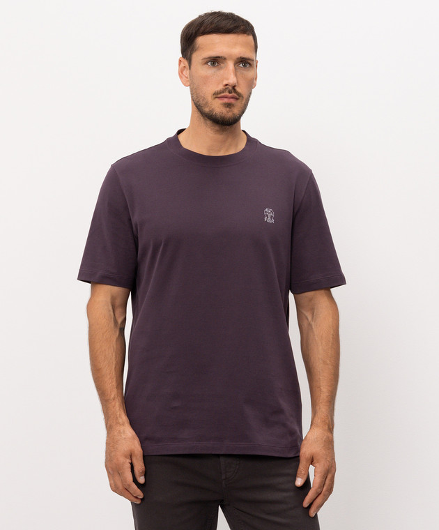 Brunello Cucinelli Фіолетова футболка з емблемою M0B138440 зображення 2