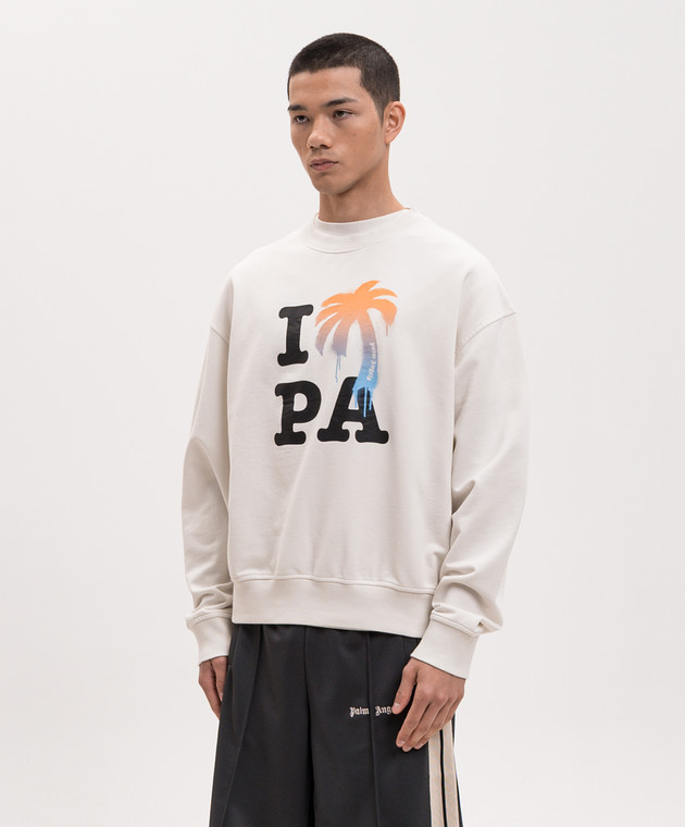 Palm Angels Світшот I Love PA кольору айворі PMBA08HS26FLE006 зображення 3