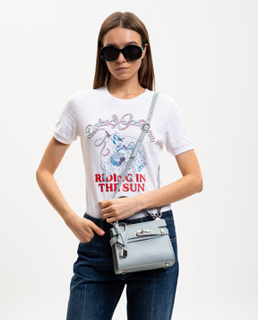 Gianni Notaro Блакитна шкіряна сумка Dollaro 098DOLLARONIKEL