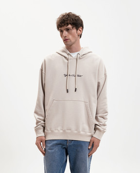 Off-White Бежевые худи с вышивкой 44MBB085S26F004