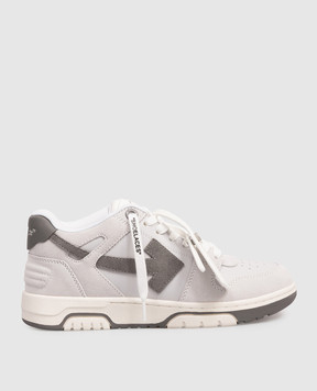 Off-White Сірі замшеві кросівки Out Of Office з логотипом OWIA259F25LEA005