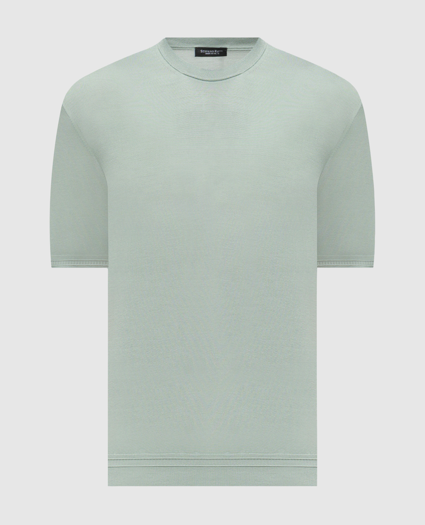 Зеленая футболка из шелка с вышивкой логотипа