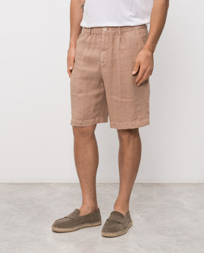 Brunello Cucinelli Коричневі шорти з льону M243DU0065