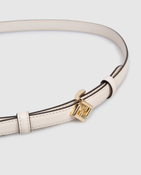 Fendi Бежевый кожаный пояс FF Diamonds 8C0765ASUO