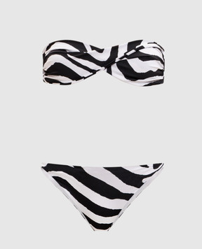 Balmain Белый купальник Zebra BKBB72530