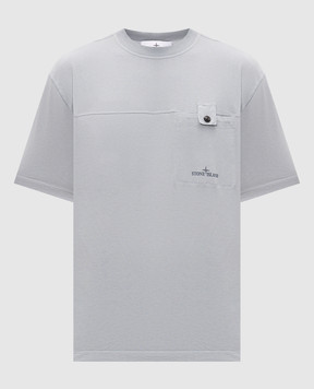 Stone Island Серая футболка с принтом логотипа L2S152100028S0500