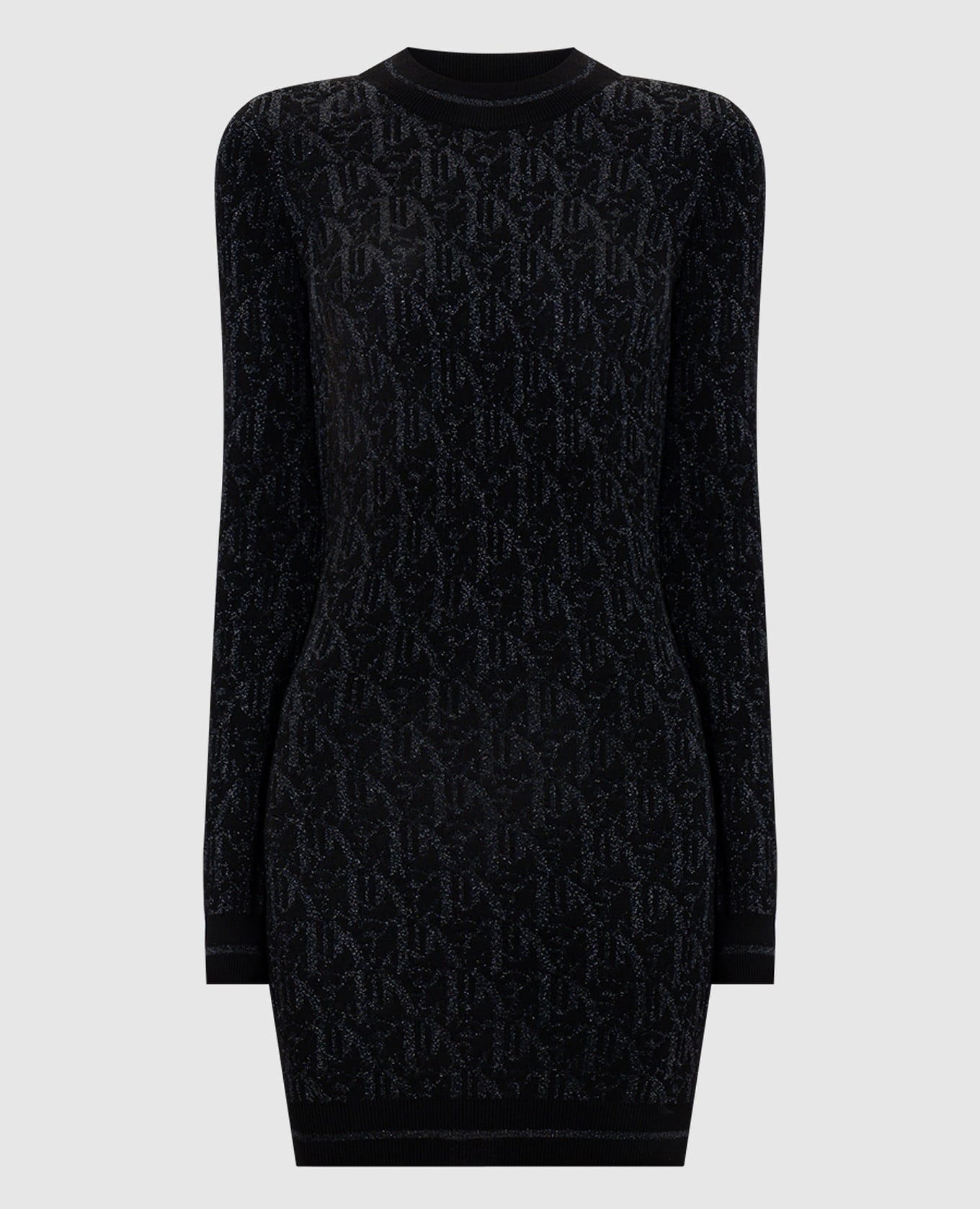 Черное платье мини с люрексом