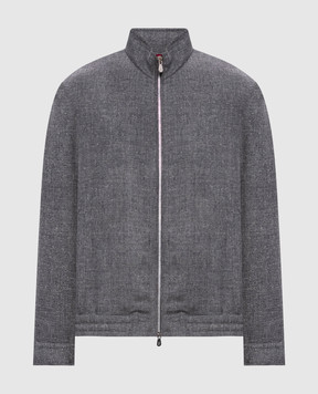 Brunello Cucinelli Сіра куртка із шовку, льону та вовни MZ4036580