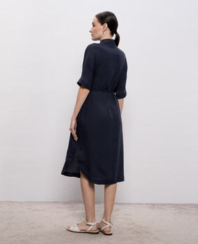 MooRER Синее платье-рубашка LINAI LINAIGLX