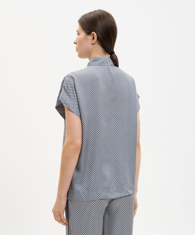 Peserico Белая блуза в принт эмблемы M0649808186 изображение 4