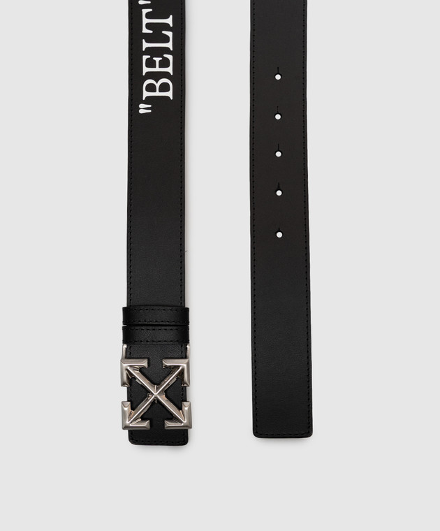 Off-White Чорний шкіряний ремінь OWMRB06F26LT01 зображення 3