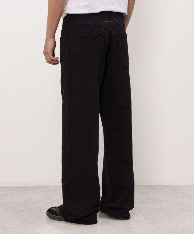 Maison Margiela MM6 Чорні штани з вишивкою логотипа SH0KA0077M25025 зображення 4