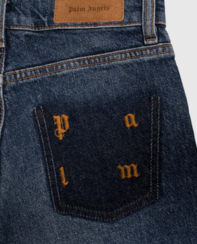 Palm Angels Детские синие джинсы с эффектом потертости F6PAJGDP070