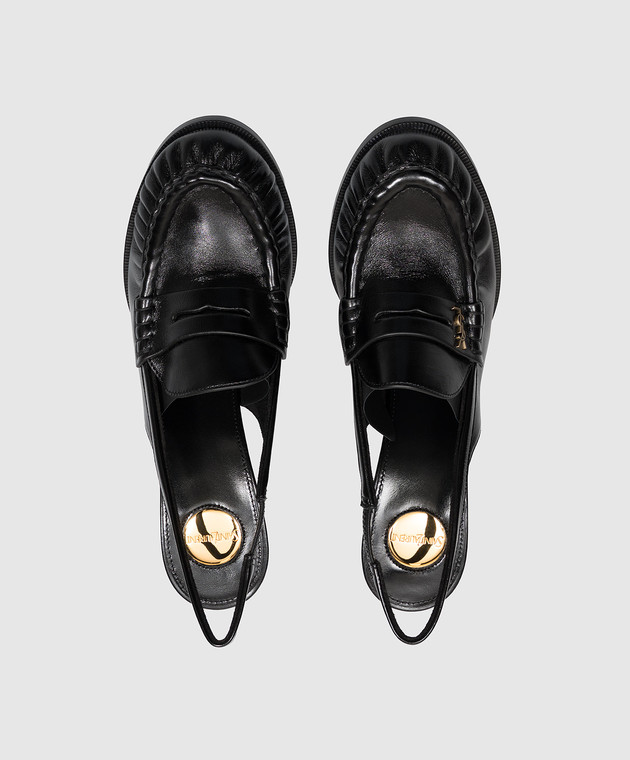 Saint Laurent Черные кожаные слингбеки LE LOAFER A001EHAAGXE изображение 4