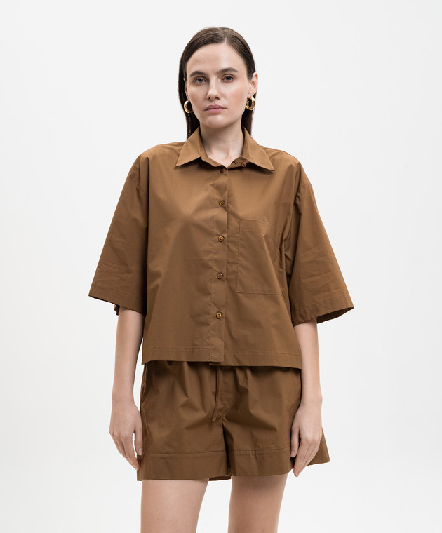 Solotre Коричневая рубашка M1AB0019 изображение 3