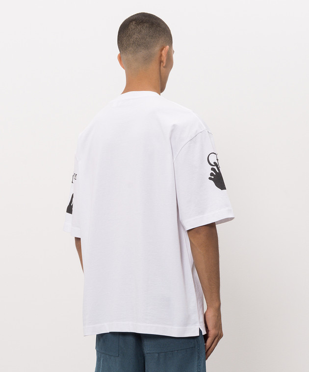 Off-White Белая футболка с брендовым принтом 44MAA120F26J004 изображение 4