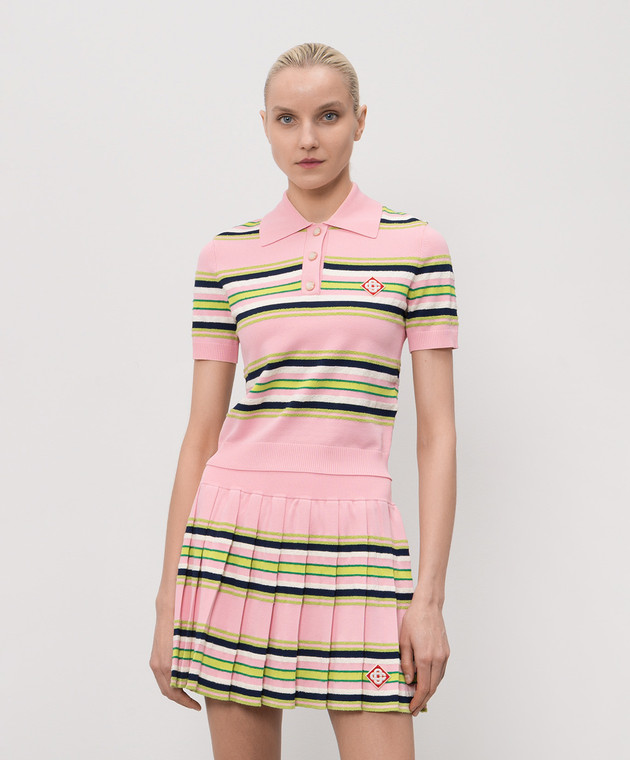 Casablanca Розовое поло в полоску WSS26KW127901 изображение 3