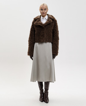 Babe Pay Pls Коричнева укорочена дублянка двостороння  2540TIGRADO