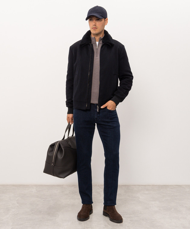 Cashmere&Whiskey Коричневий джемпер з вовни, шовку та кашеміру 477 зображення 2
