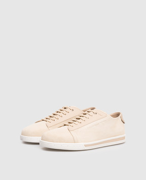 Stefano Ricci Бежеві замшеві кросівки з логотипом UV33G5282SDPWY