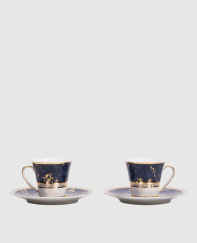 Stefano Ricci Набор чашек для кофе с блюдцами OTC002LAPIS24pz