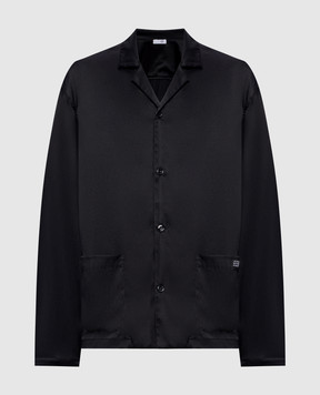 Maison Margiela MM6 Черная блуза с шелком в пижамном стиле MJHH50050