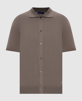 Stefano Ricci Серая рубашка из шерсти, кашемира и шелка W505506PAMW26150