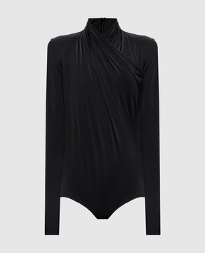 Thierry Mugler Чорне боді з драпіруванням 26W3BO02896030