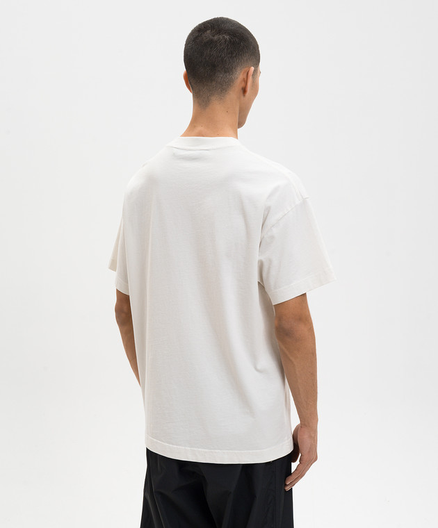 Palm Angels Футболка кольору айворі з контрастним логотипом PMAA109S26JER008 зображення 4