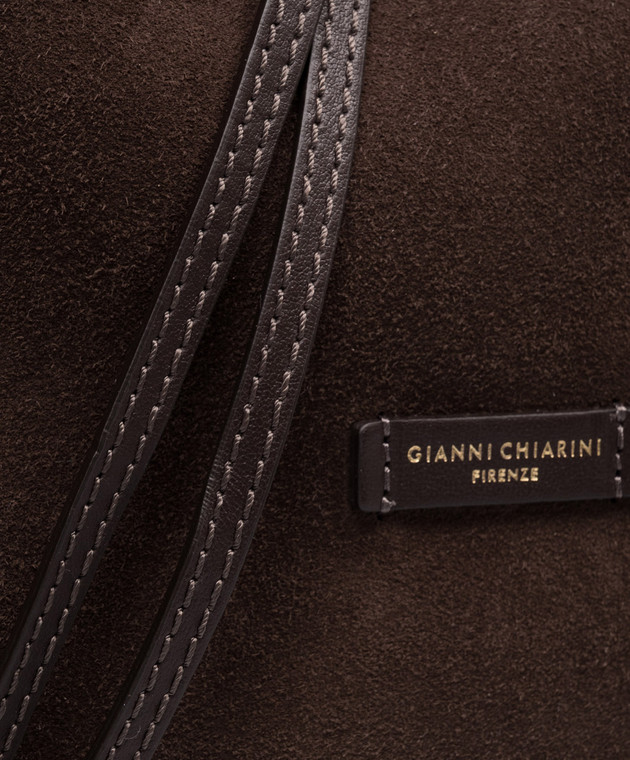 Gianni Chiarini Коричневый замшевый рюкзак Violette с логотипом ZN12237CMPL изображение 4