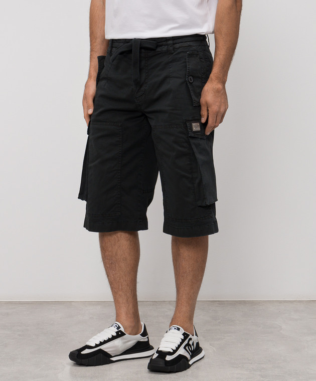 Dolce&Gabbana Черные шорты с патчем логотипа GV0UHTG8OI2 изображение 3