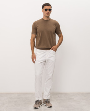 Bertolo Cashmere Коричнева футболка з бавовни 902204002056