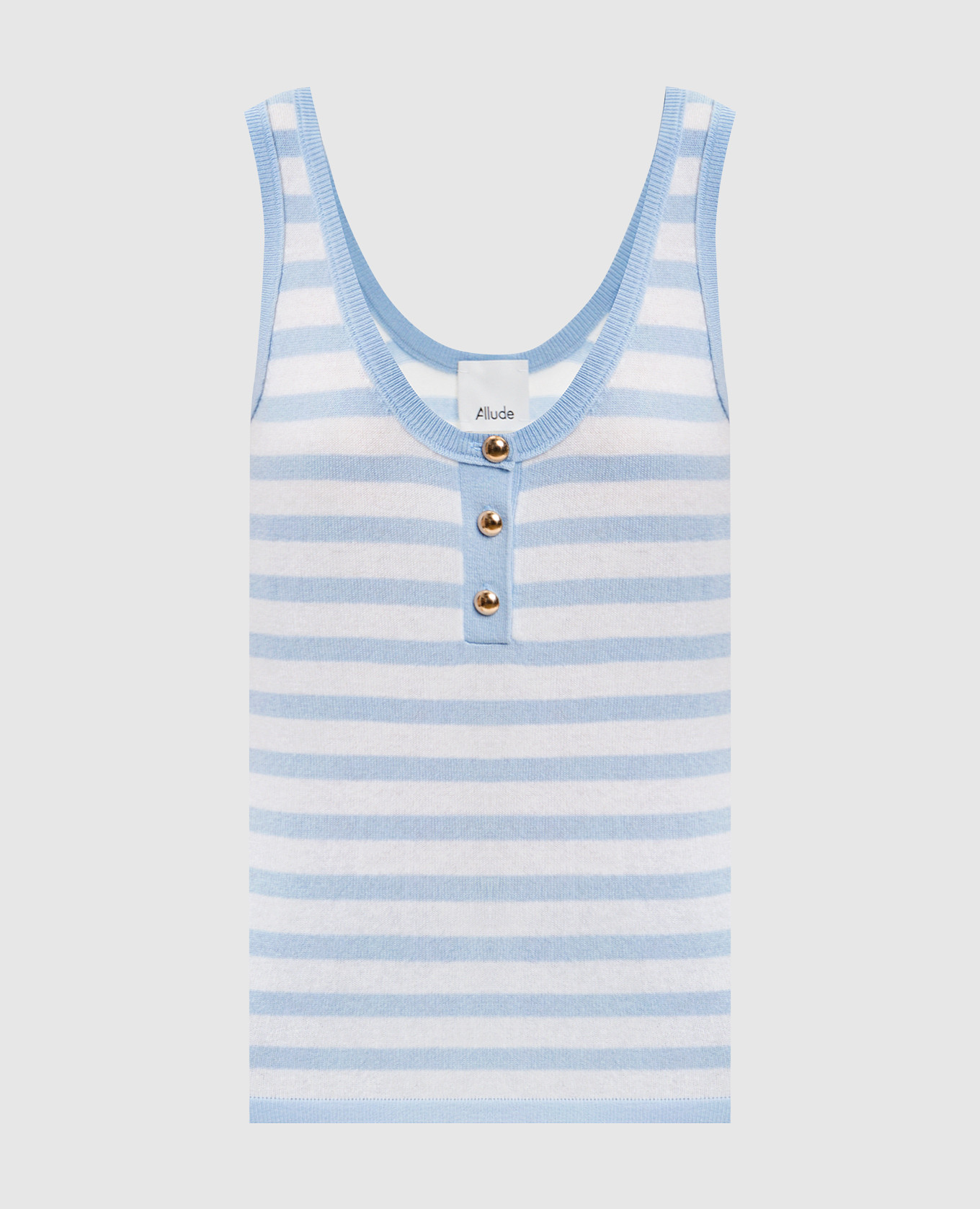 

Топ из шерсти и кашемира в полоску, Белый, Топы