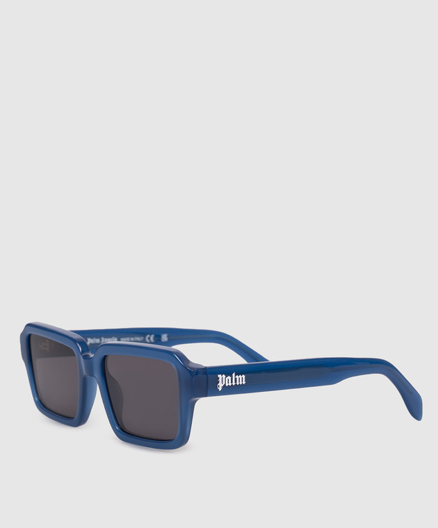 Palm Angels Сині сонцезахисні окуляри з принтом логотипа PA1025450753 зображення 3
