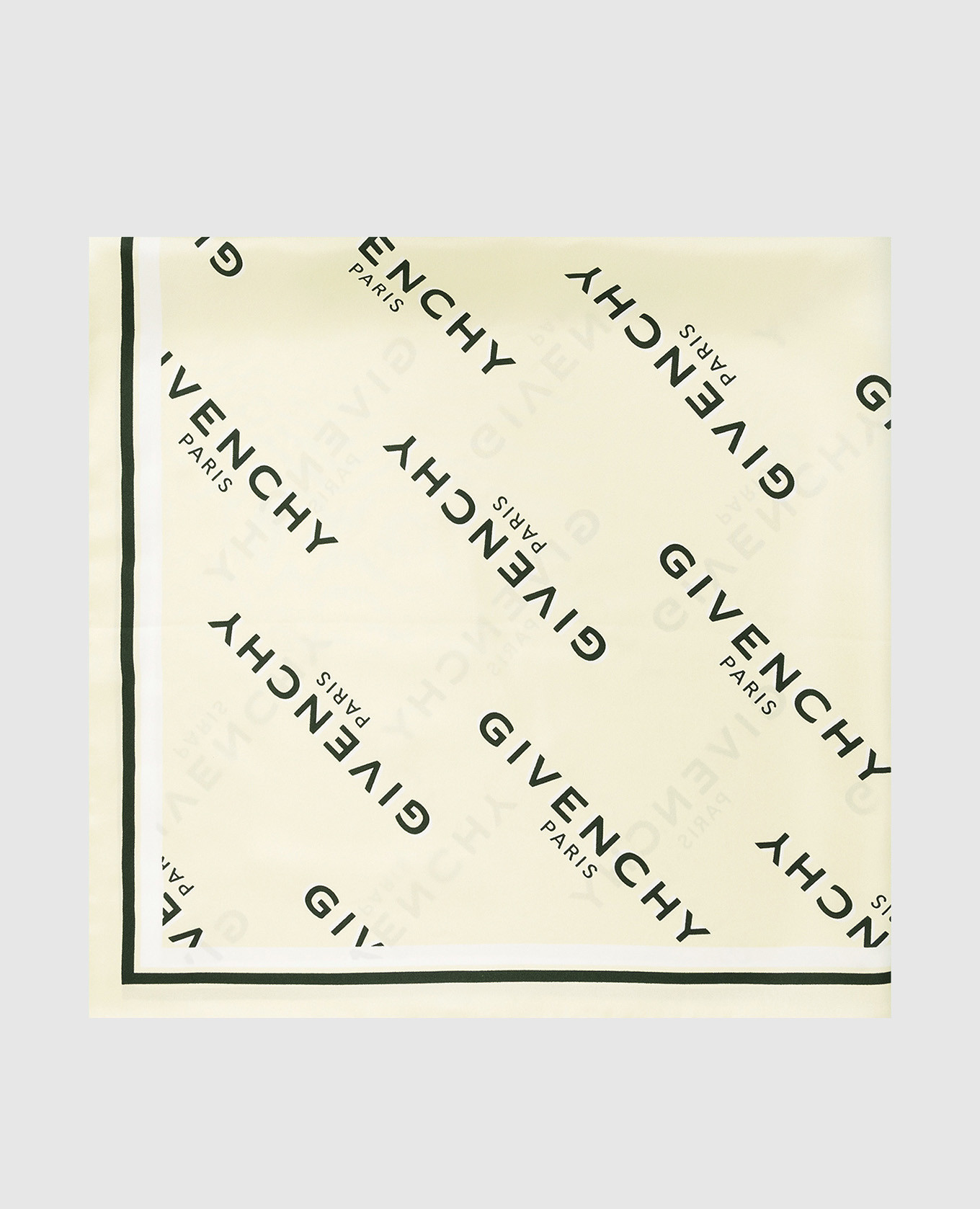 

Зеленый платок из шелка в принт логотипа, Платки