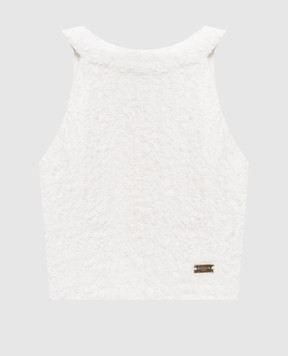 Balmain Белый твидовый топ GF0AB585KJ89