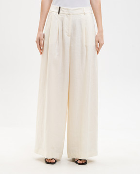 Peserico Штани з льону кольору айворі P0422202606