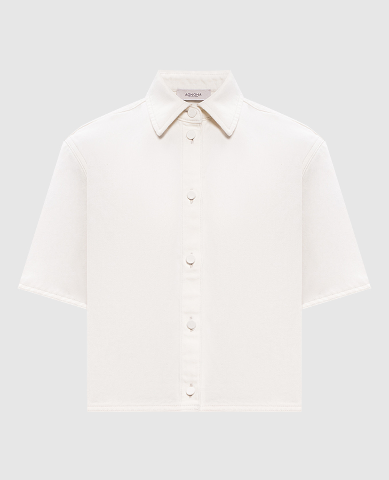 

Джинсовая рубашка цвета айвори с льном, Бежевый, Рубашки