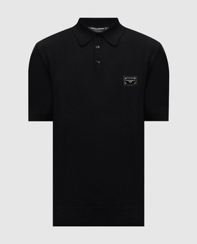 Dolce&Gabbana Чорне поло з вовни з логотипом GXO38TJCVC7