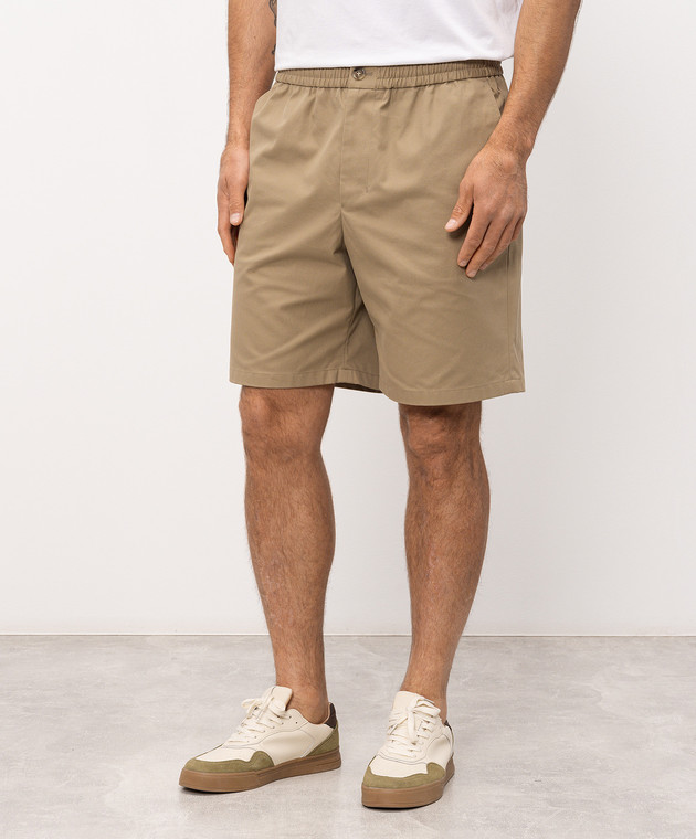 Ami Paris Бежеві шорти з фактурною емблемою HSO835CO0132 зображення 3